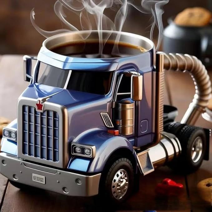 Durable Semi-Truck Coffee Mug – Handcrafted Semi-Trailer Shaped Cup for Truckers & Coffee Lovers