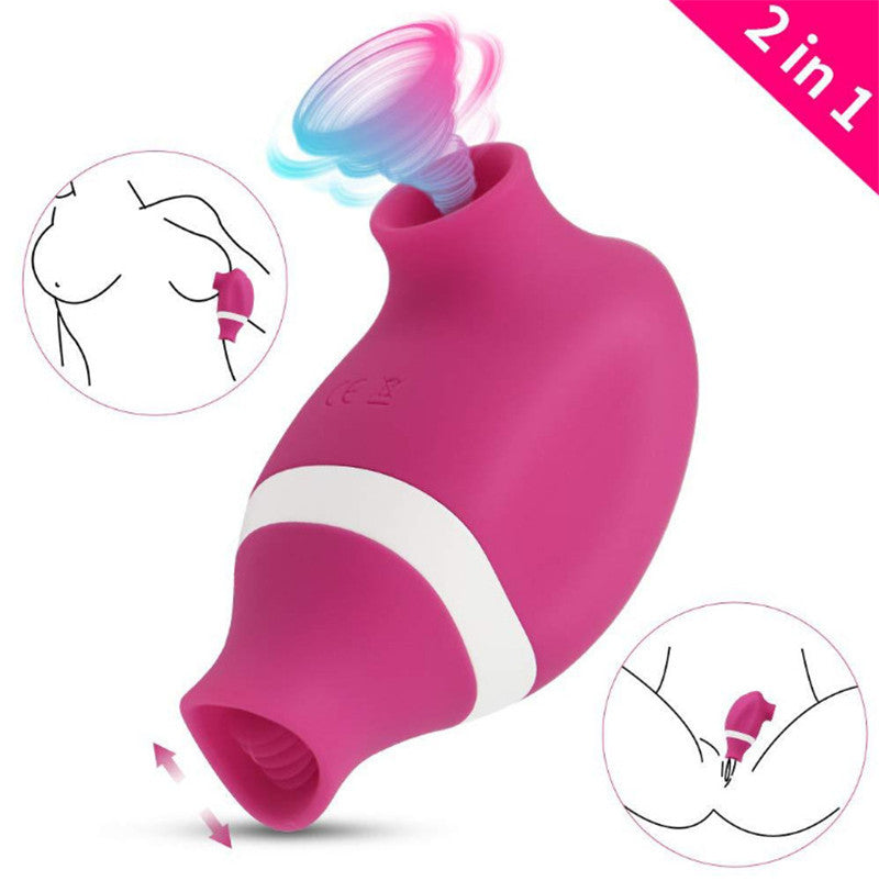Tongue Licking & Sucking Vibrating Egg — Erotic Female Pleasure Toy | Intense Clitoral Stimulation | Quiet, Waterproof, Rechargeable