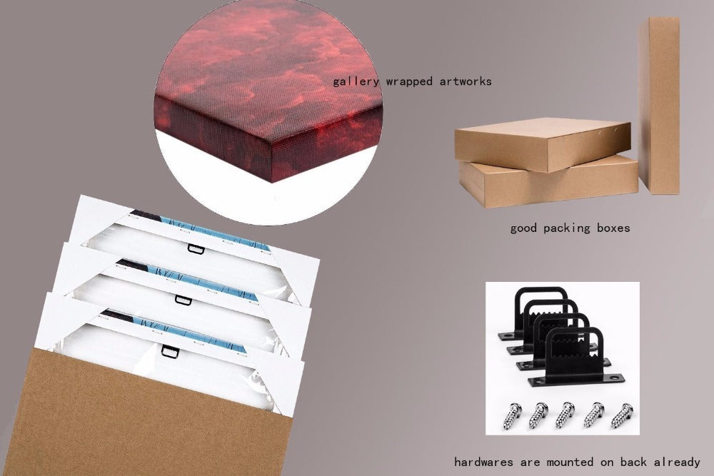 Blue Flowers Golden Lace Canvas Wall Art – Modern Nordic Decorative Poster, Elegant Golden Lace Print for Living Room Home Decor