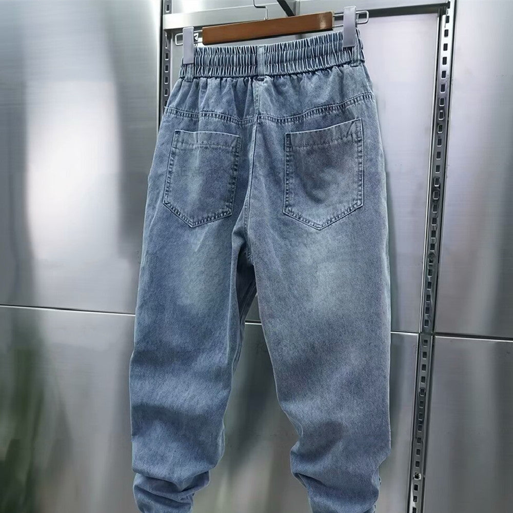 Men's Leisure Washed-out Ankle-tied Jeans