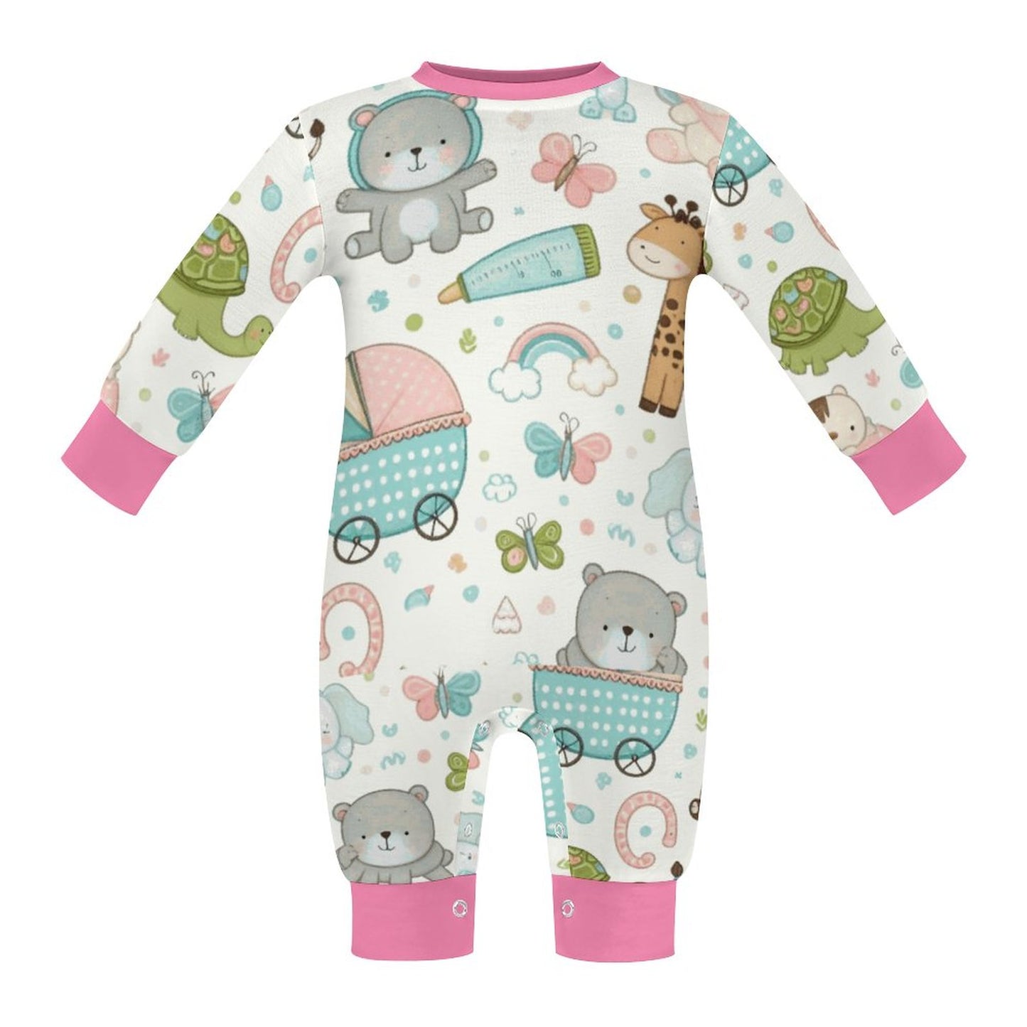 Adorable Baby Romper with Cute Animals - Soft Cotton Onesie for Infants & Toddlers - Perfect Baby Shower Gift