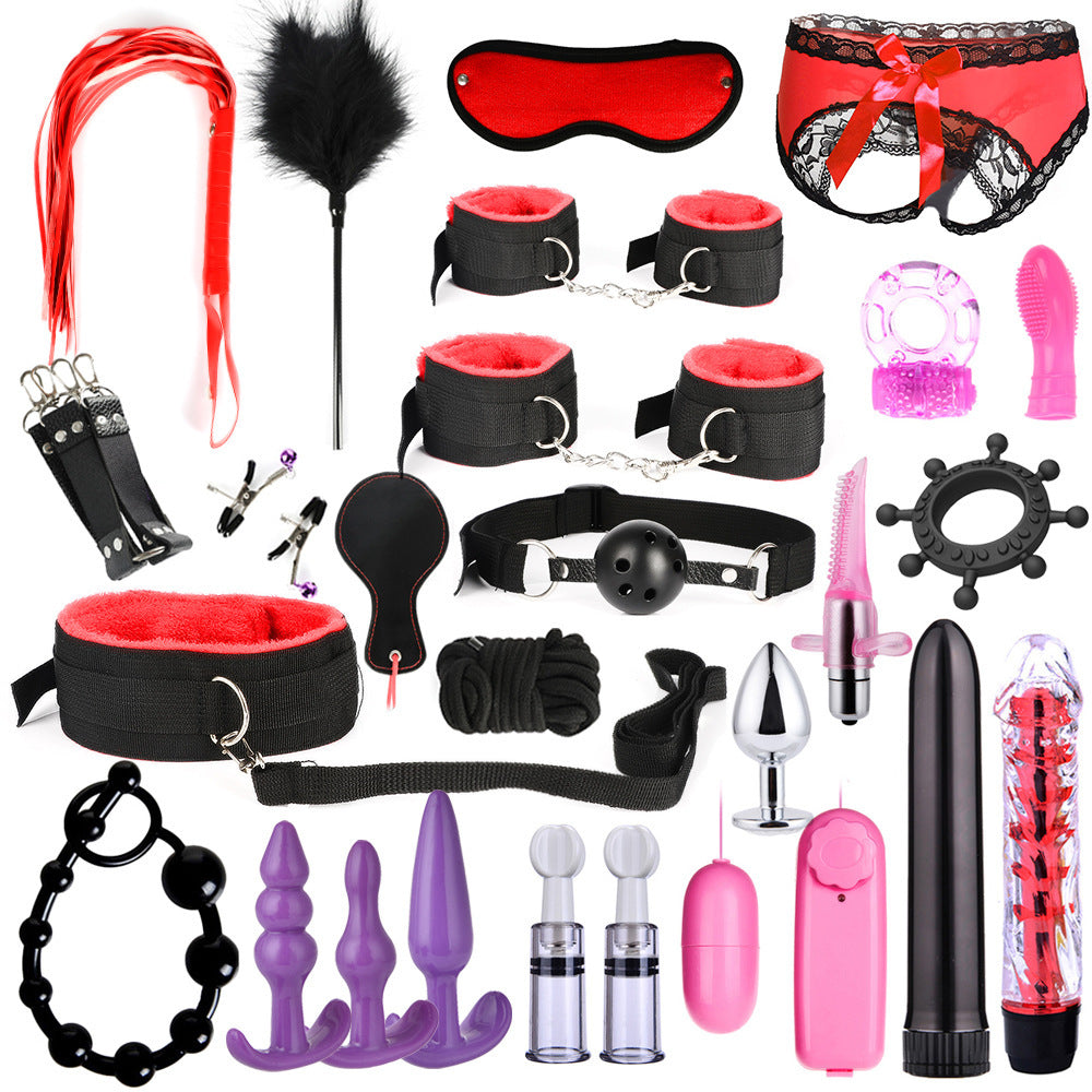 Luxury Match Set Bondage Accessories Kit – Adjustable Faux Leather Restraint Set | Couples Intimacy Props | Sensory Play Kit | Adult Bedroom Accessories