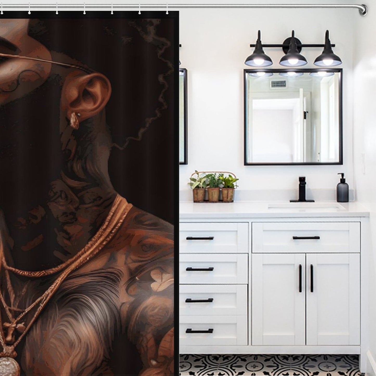 Melanin King Shower Curtain /Master Bathroom/ Guest Bathroom