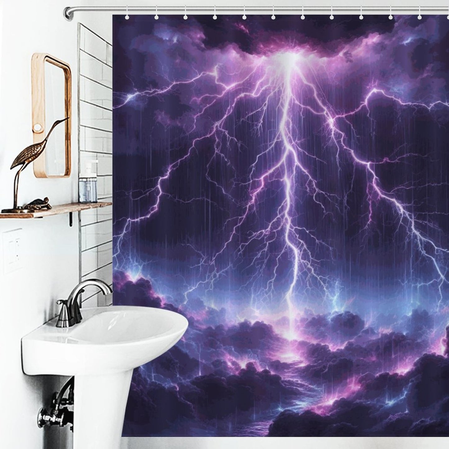 The Black Storm Shower Curtain/ Master Bathroom/ Guest Bathroom