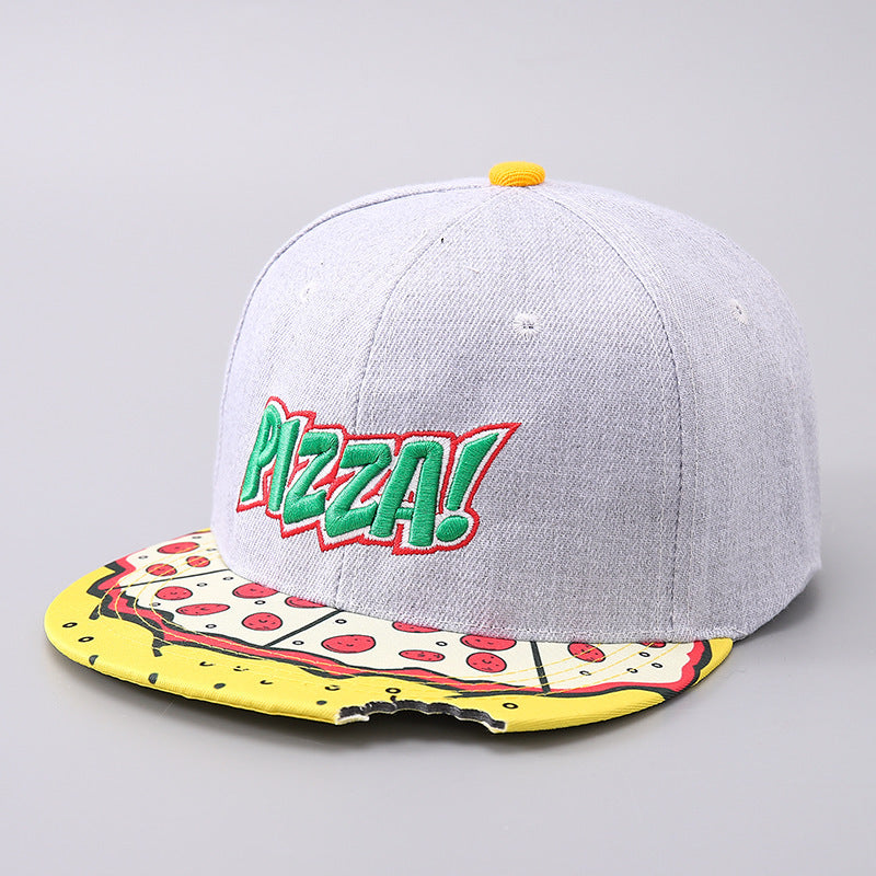 Flat Brim Snack Bite Baseball Cap – Edgy Sun-Proof Hat for Men & Women