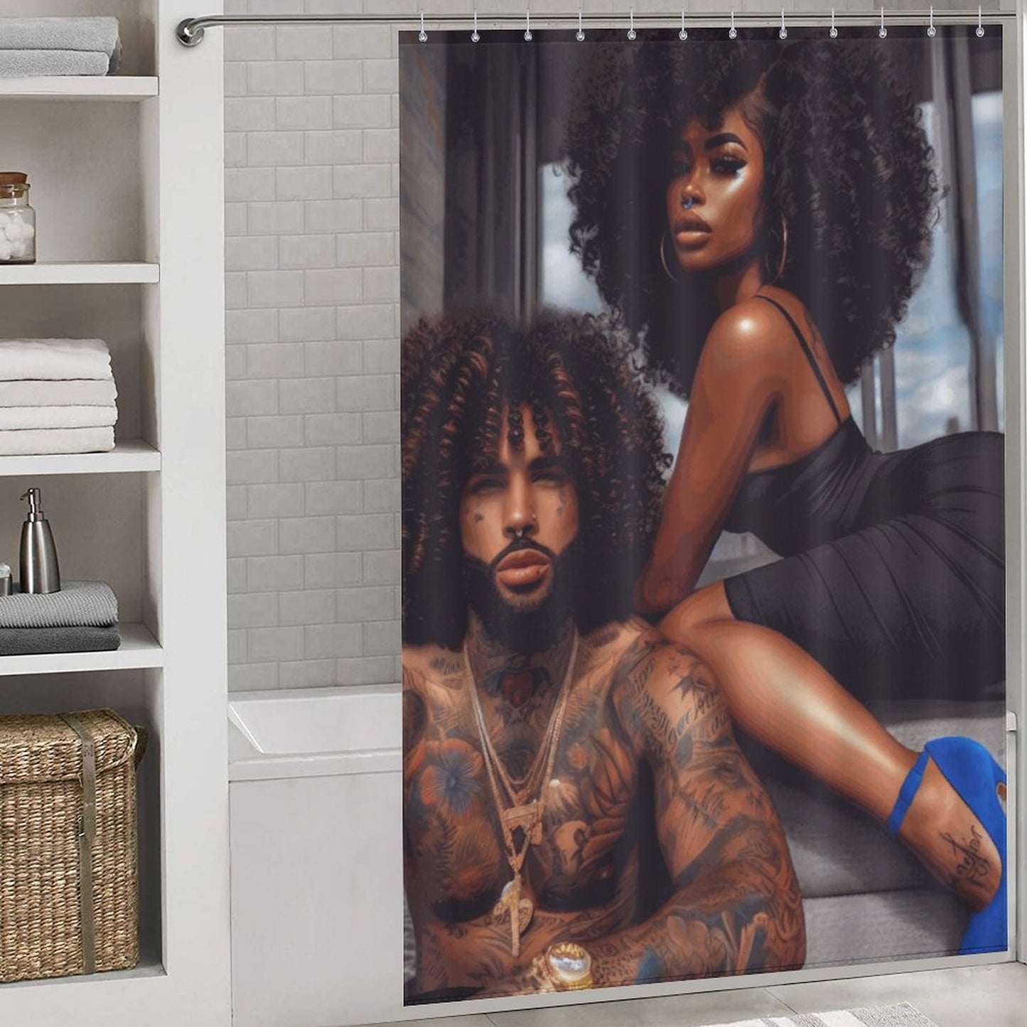 Melanin Love Shower Curtain / Master Bathroom / Guest Bathroom