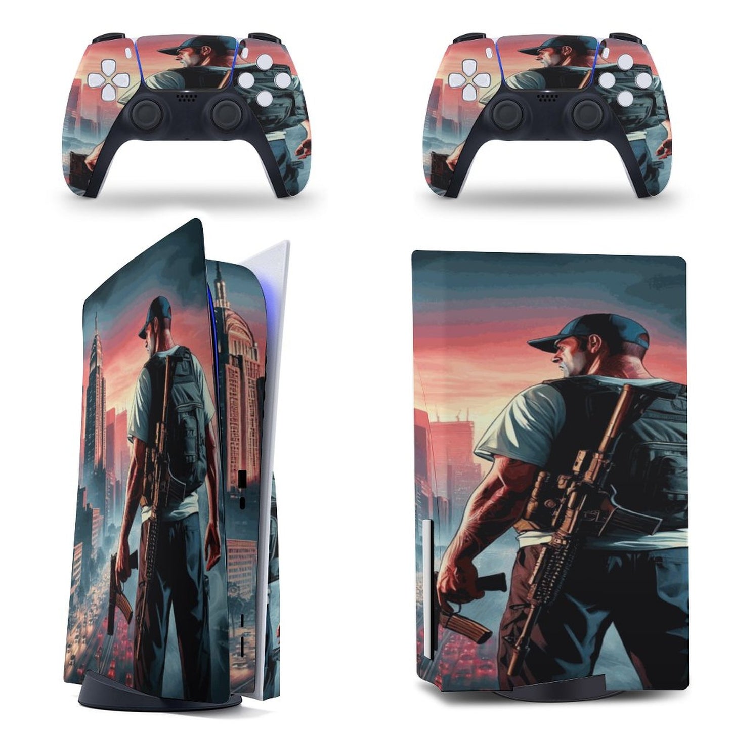 Custom PS5 Controller Stickers - GTA5 Inspired Decals for a Bold Gaming Experience (Dis Version)