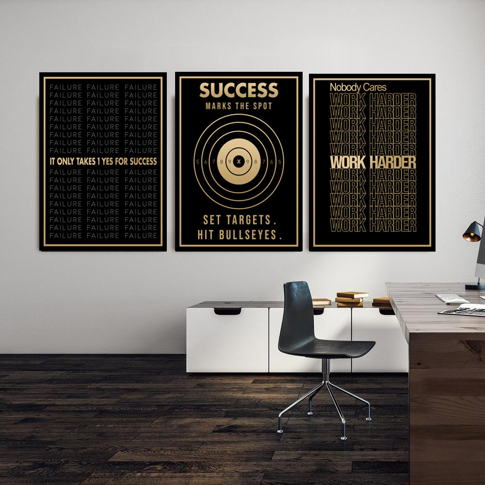 Success Text Canvas Painting | Motivational Wall Art | Inspirational Quote Poster for Office, Bedroom, or Living Room Decor | Modern Success Wall Art