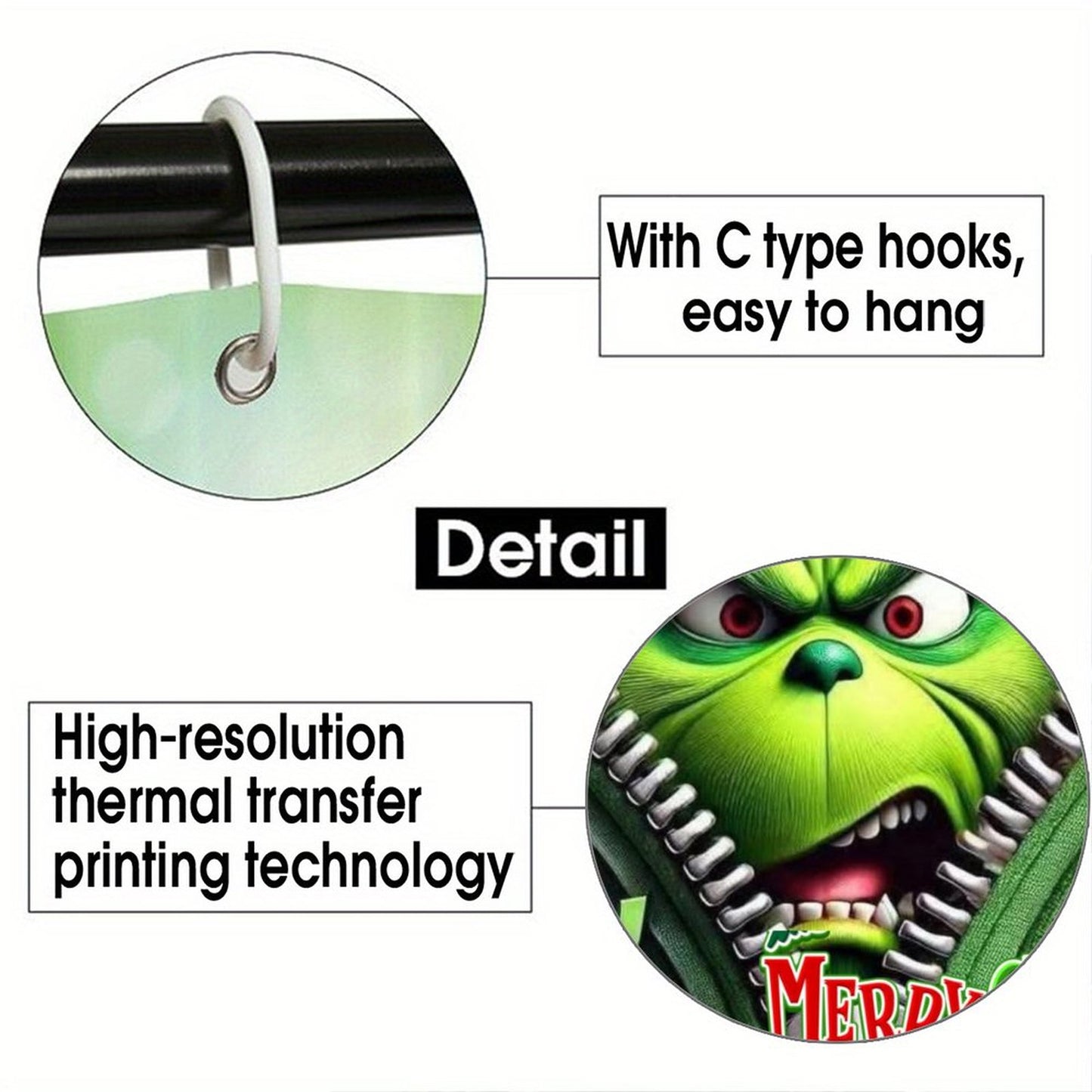 "Eww People Merry Christmas" Funny Holiday Shower Curtain