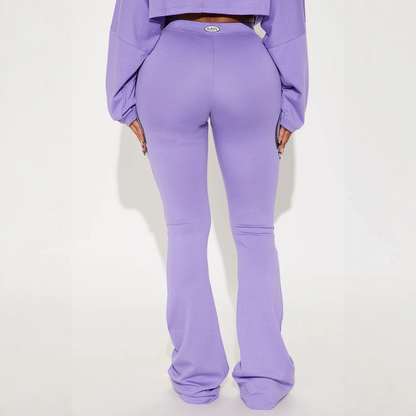 Women’s Casual 2-Piece Set – Solid Color Letter Print Cropped Top & High-Waist Pants | Trendy Streetwear Lounge Set for Everyday Style