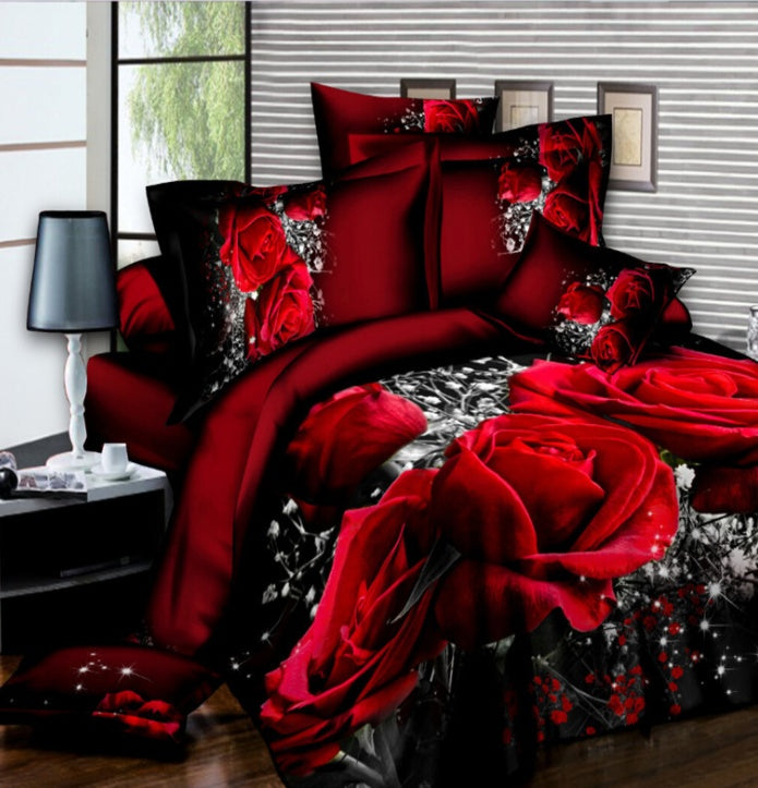 Brushed 3D four-piece Bedding set