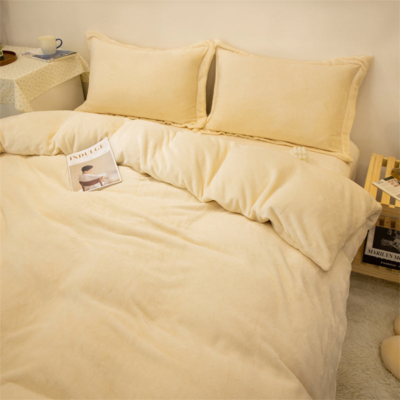 Four-piece Plush Double-sided Fleece  Duvet Cover