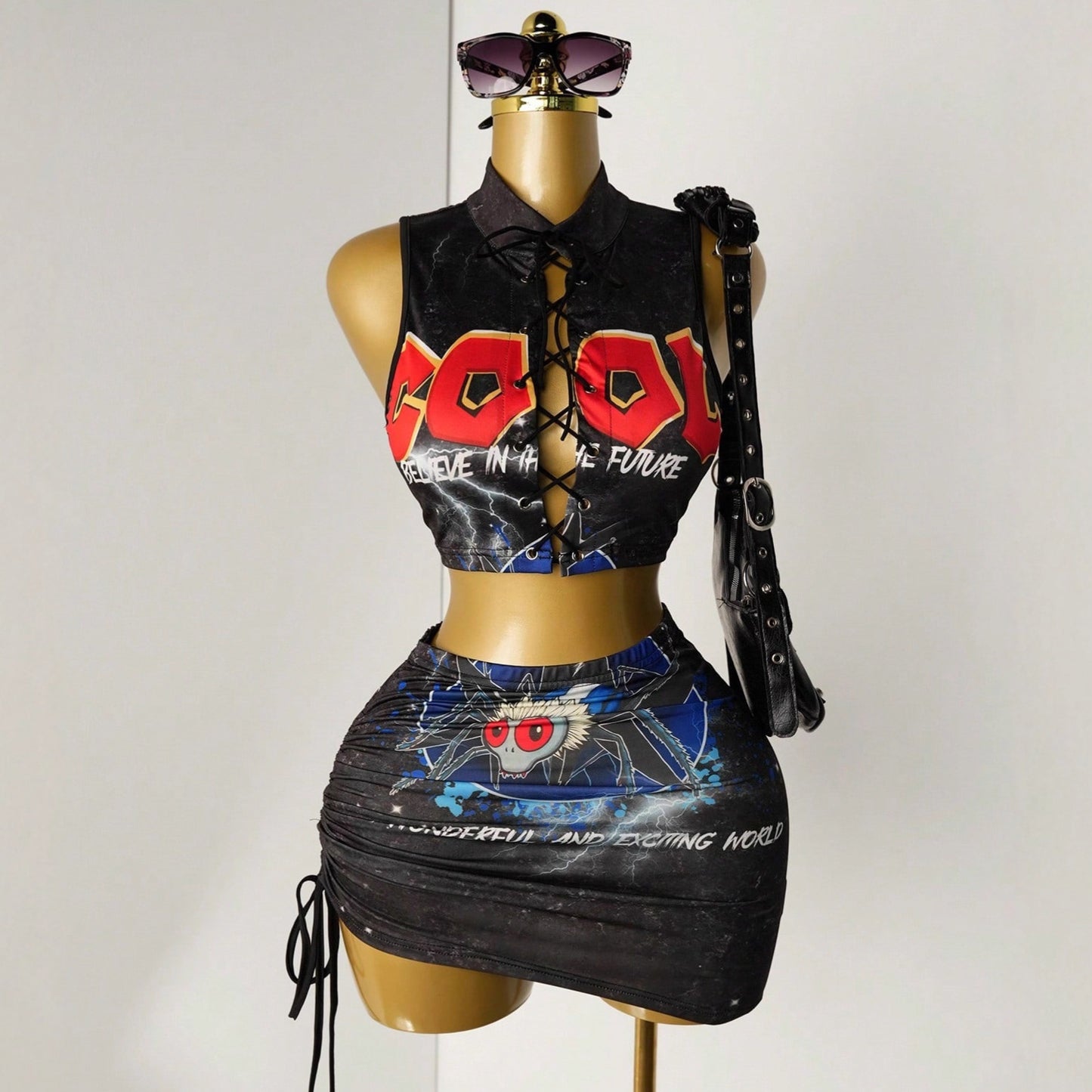 Women’s Halter Strap Fashion Print Top & Skirt Set – Trendy Two-Piece Summer Outfit | Sexy Vacation Matching Set