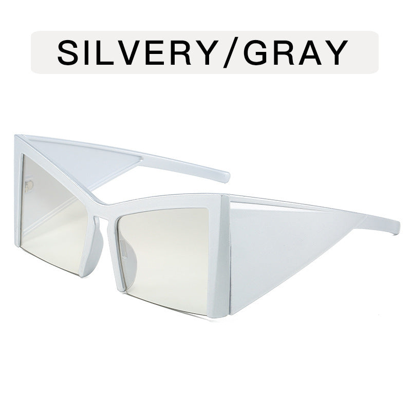 Y2G Special-Shaped Half-Frame Sunglasses – Futuristic Niche Streetwear Shades