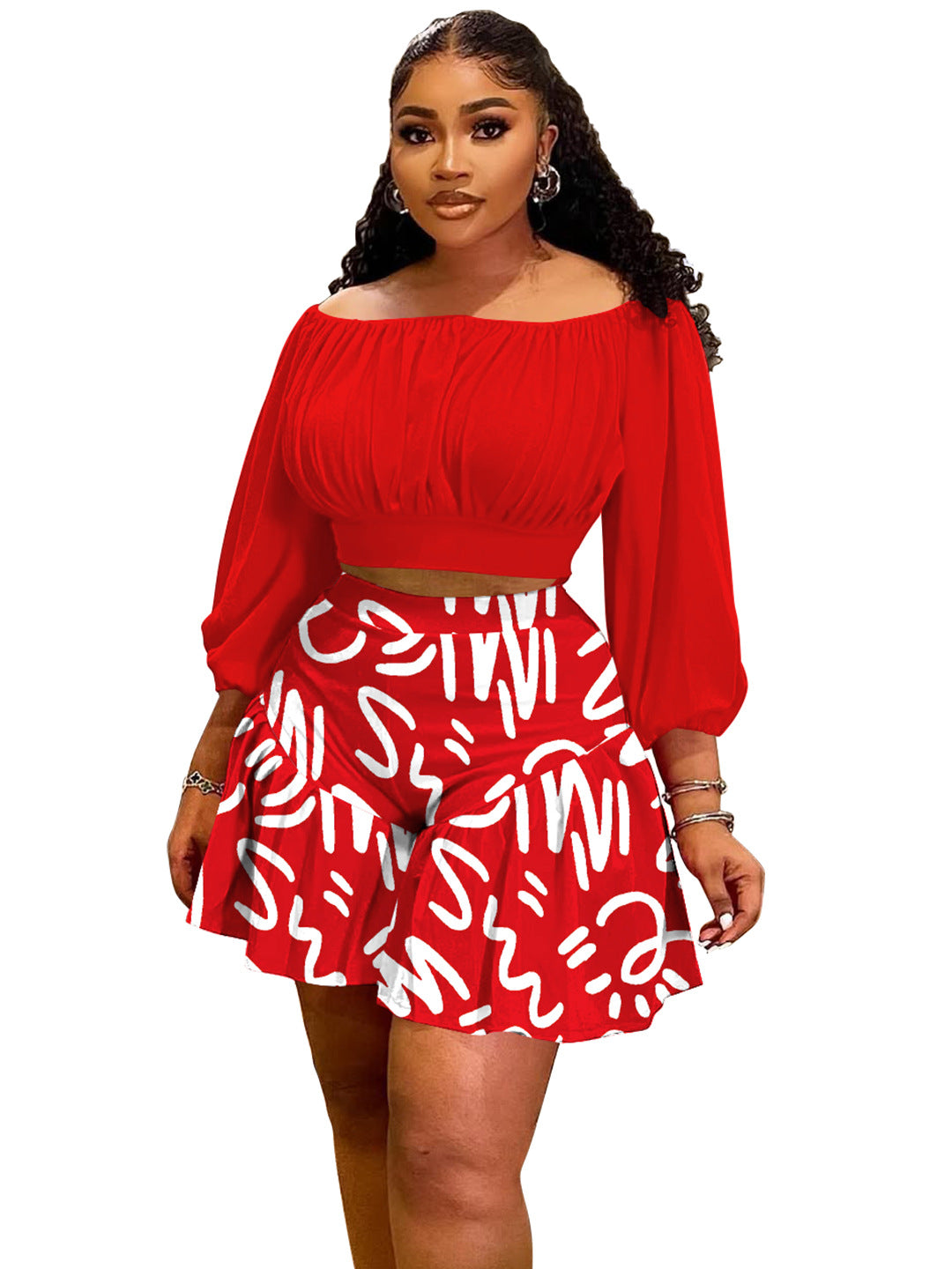 Women’s Halter Neck Puffy Two-Piece Set – Casual Chic Matching Outfit, High Waist Shorts Set, Summer Streetwear Lounge Set for Women