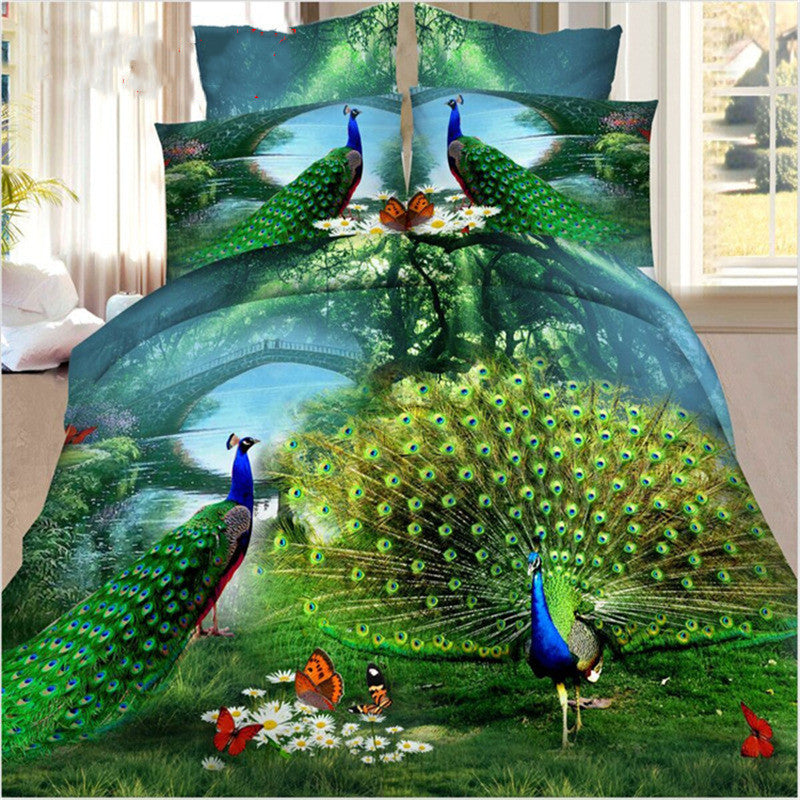 Brushed 3D four-piece Bedding set