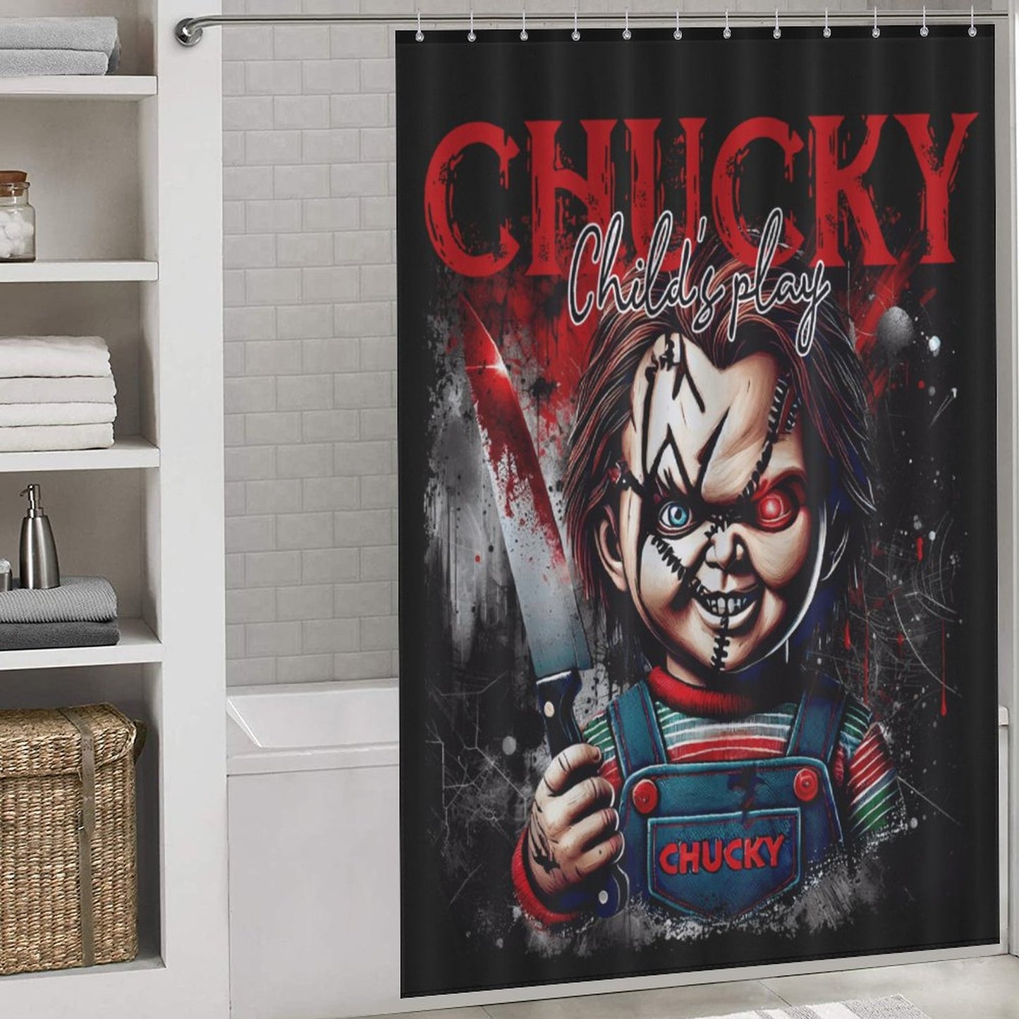 Chucky 'Child's Play' Shower Curtain/ Halloween Bathroom Decor / Guest Bathroom