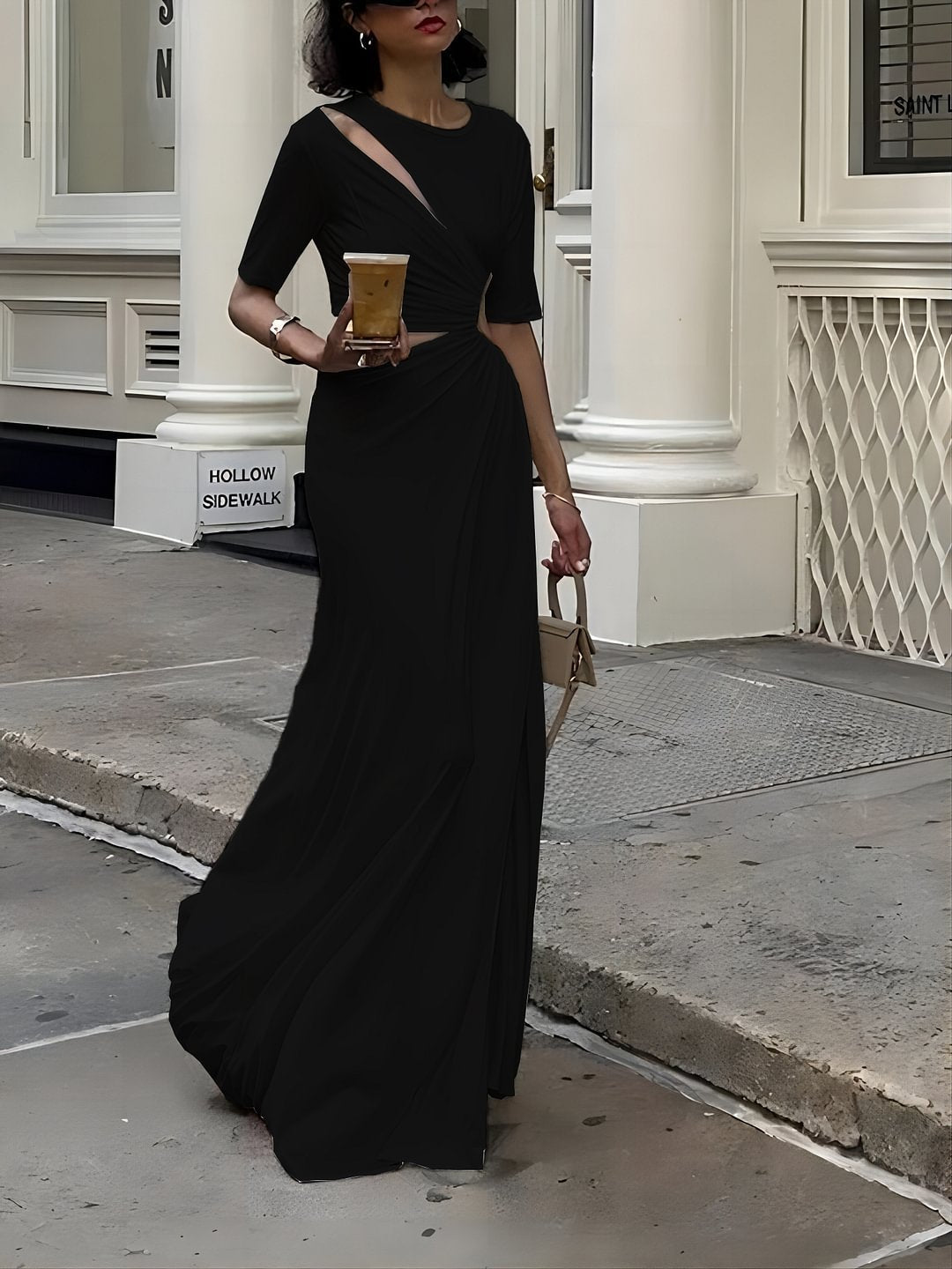 Women’s Elegant Shoulder Slit Dress | Sexy Formal Evening Gown | One-Shoulder Cocktail Party Dress | Chic Long Slit Dress for Women