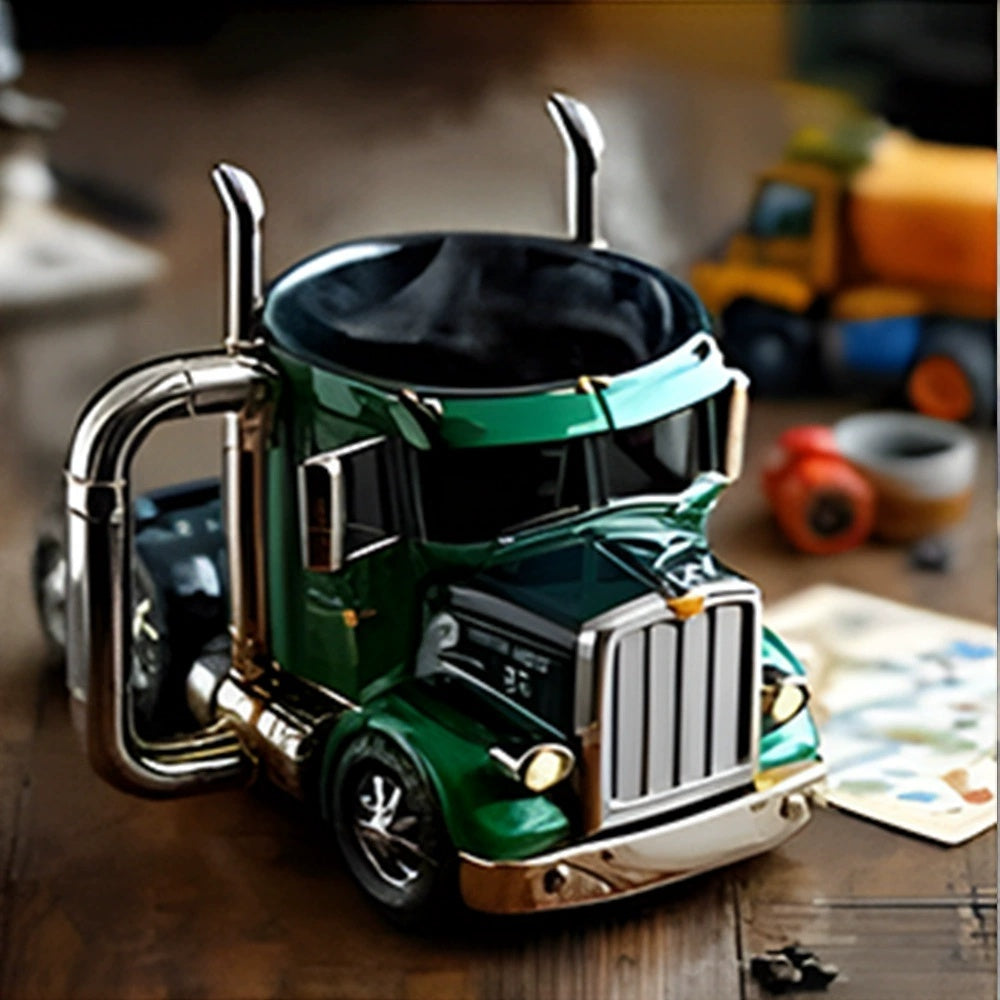 Durable Semi-Truck Coffee Mug – Handcrafted Semi-Trailer Shaped Cup for Truckers & Coffee Lovers