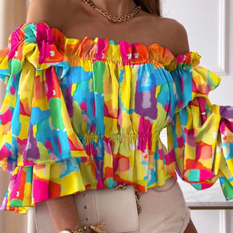 Women’s Long Sleeve Cropped Blouse – Sexy Slim Fit Stretch Top | Trendy Going-Out Crop Shirt