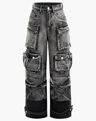 Women’s Stylish Oversized Cargo Pants - Straight Fit with Multi-Pockets