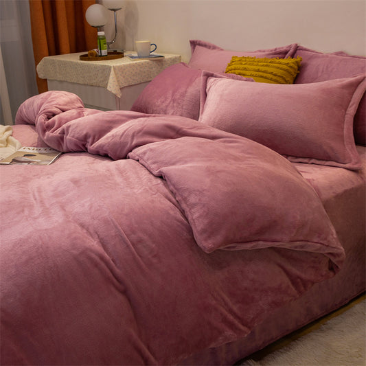 Four-piece Plush Double-sided Fleece  Duvet Cover