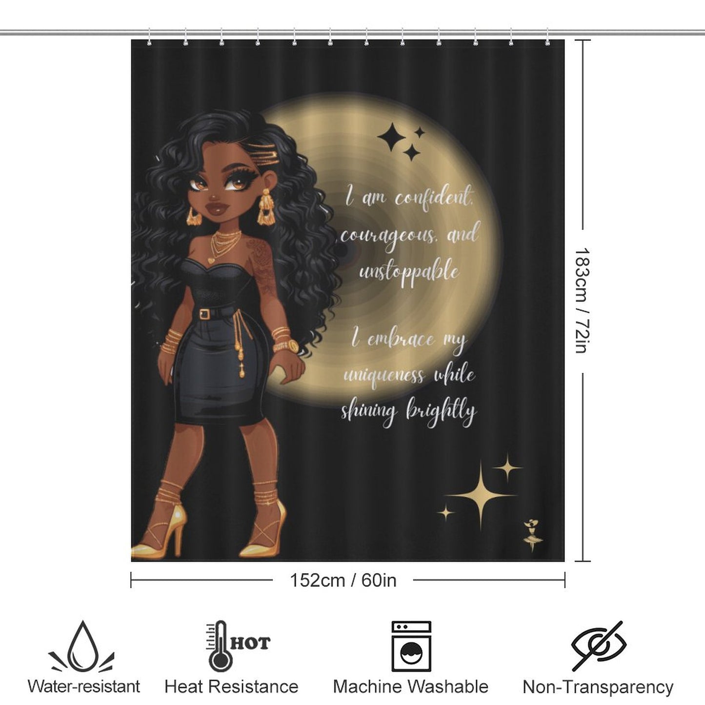 Melanin Doll House Affirmation Shower Curtain / Master Bathroom/ Guest Bathroom