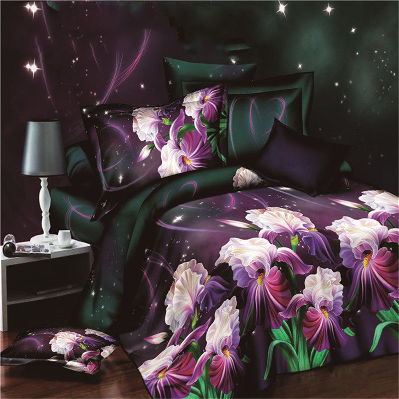 Brushed 3D four-piece Bedding set