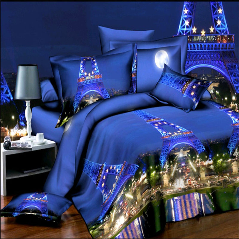 Brushed 3D four-piece Bedding set