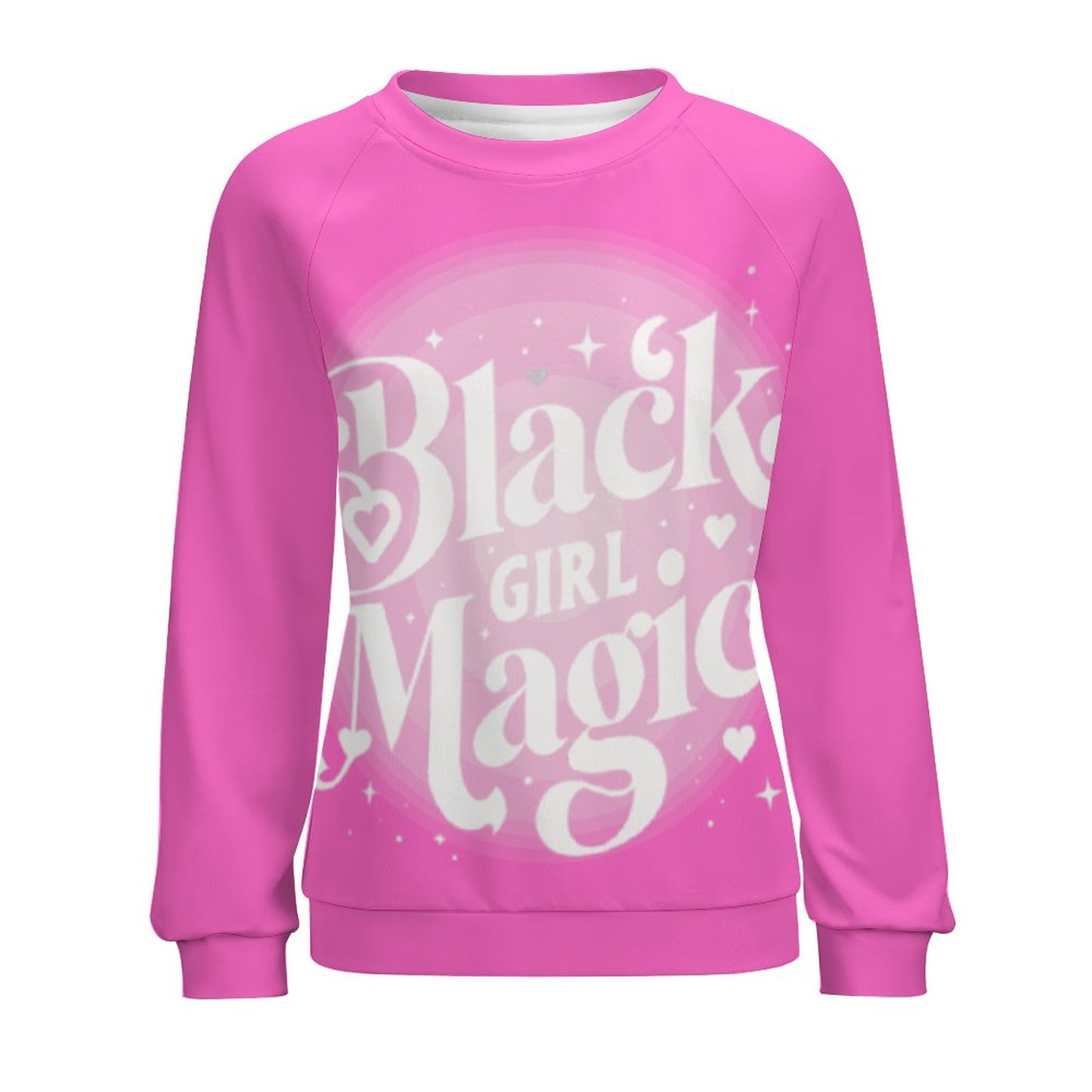 Women's "Black Girl Magic" Pink & White Sweatshirt – Bold Statement, Cozy Style, Empowerment in Fashion