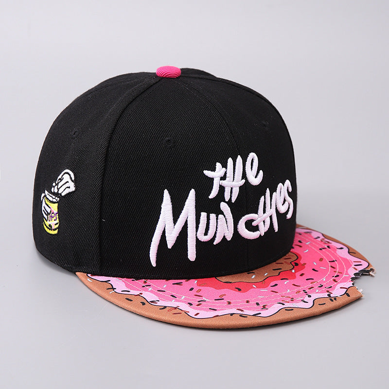Flat Brim Snack Bite Baseball Cap – Edgy Sun-Proof Hat for Men & Women