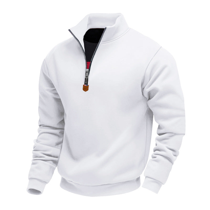 Men’s Stand Collar Half-Zip Sweatshirt – Long Sleeve Sport Casual Pullover | Lightweight Athletic Streetwear Top