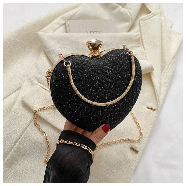 Elegant Women's Banquet Bag with Love Chain - Versatile Shoulder & Crossbody Handbag