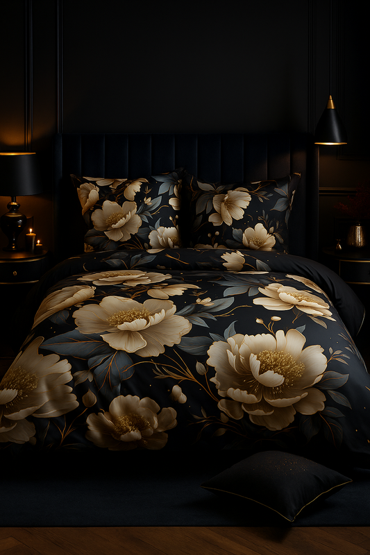 3-Piece Bedding Set-102"x90 Soft Duvet Cover & Pillowcases, Elegant Flower Design, Queen/King Size Comforter Set