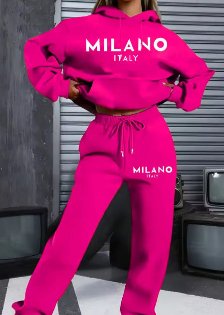 Trendy Women's Hoodie and Jogger Set – Streetwear Loungewear Two-Piece Outfit