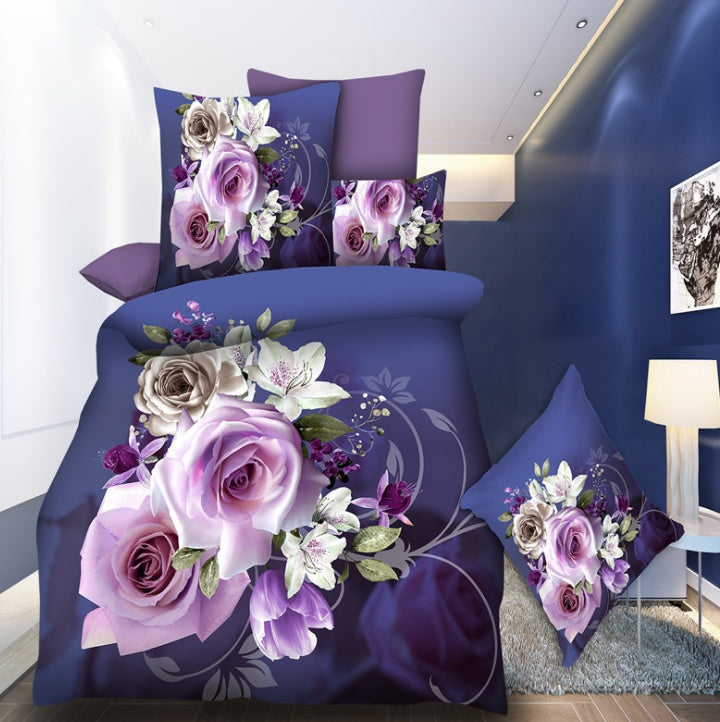 Brushed 3D four-piece Bedding set