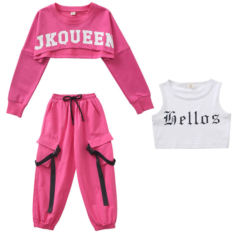 Girls Cozy Jogger Set | Kids Two-Piece Sweatshirt & Joggers | Soft Stretch Lounge Outfit for School & Play