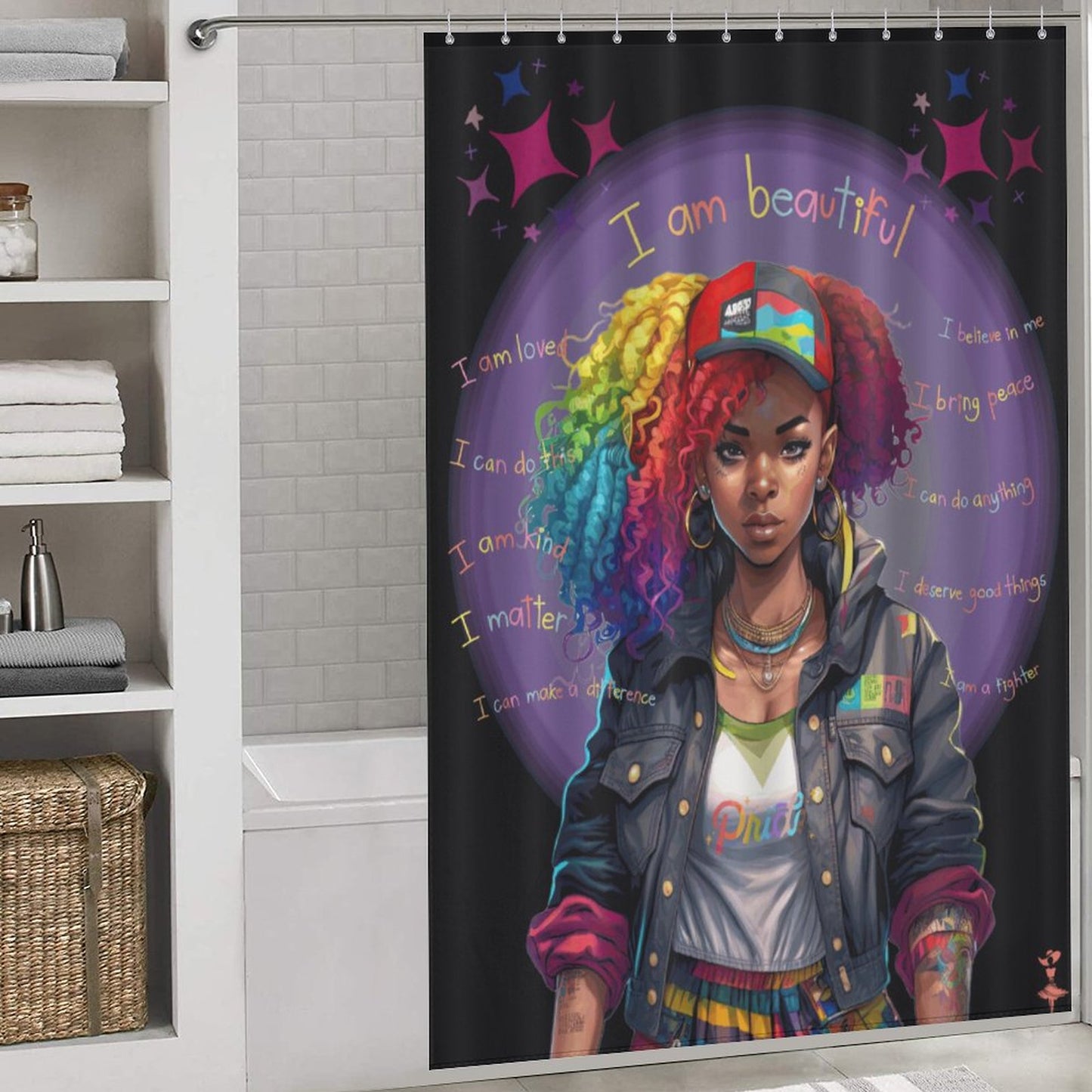 I AM BEAUTIFUL Shower Curtain/ Pride Shower Curtain