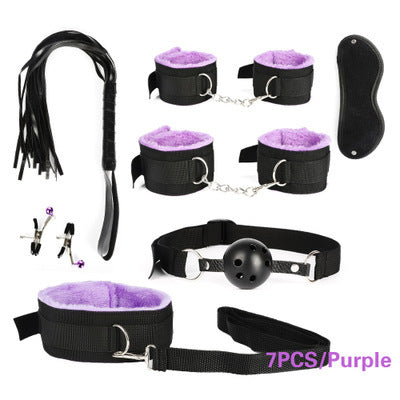 Luxury Match Set Bondage Accessories Kit – Adjustable Faux Leather Restraint Set | Couples Intimacy Props | Sensory Play Kit | Adult Bedroom Accessories