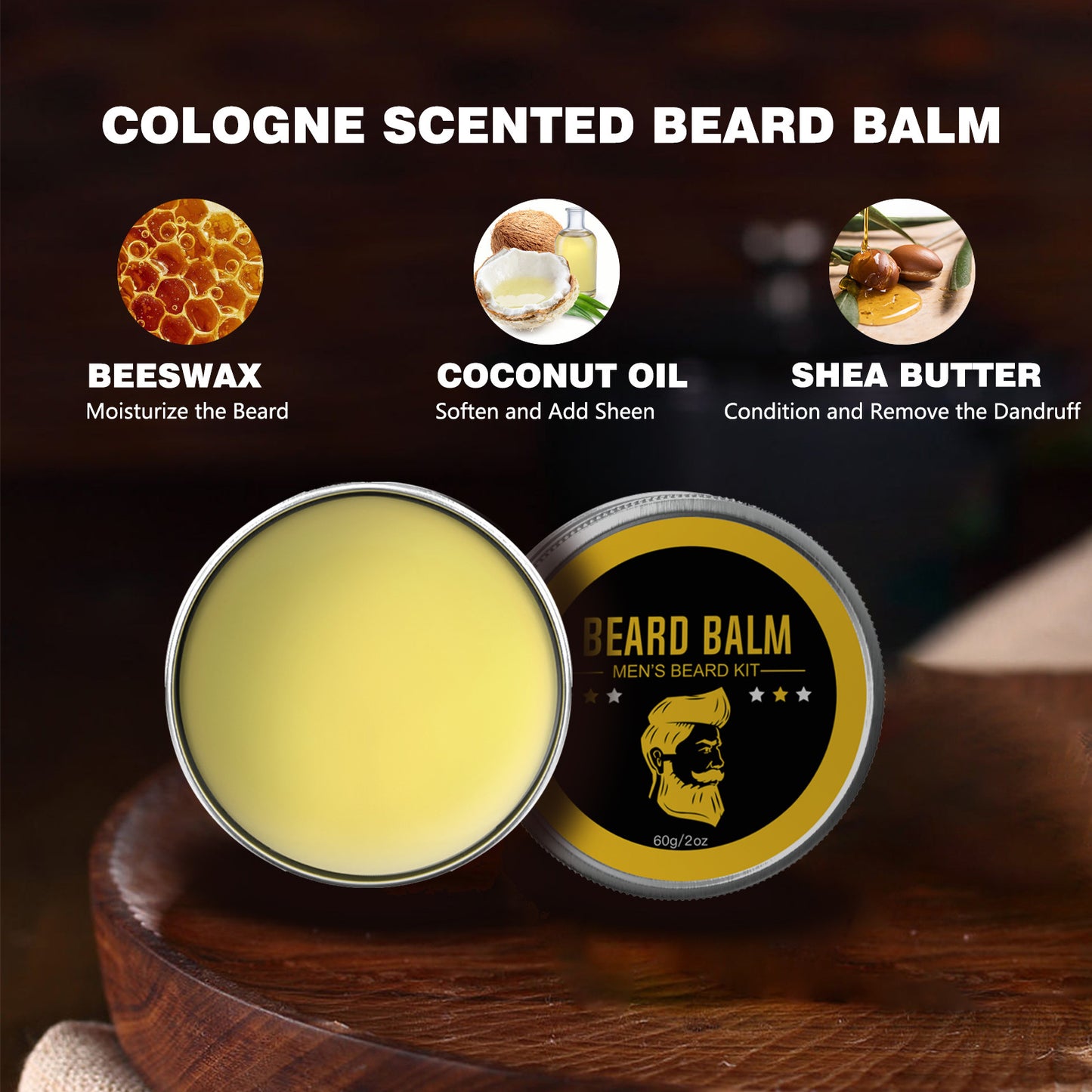 Men’s Beard Care Grooming Kit – Beard Cover Box Set for Daily Beard Maintenance – Great Gift for Him