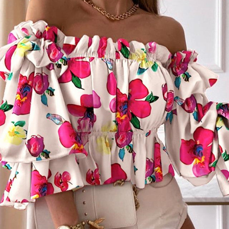 Women’s Long Sleeve Cropped Blouse – Sexy Slim Fit Stretch Top | Trendy Going-Out Crop Shirt