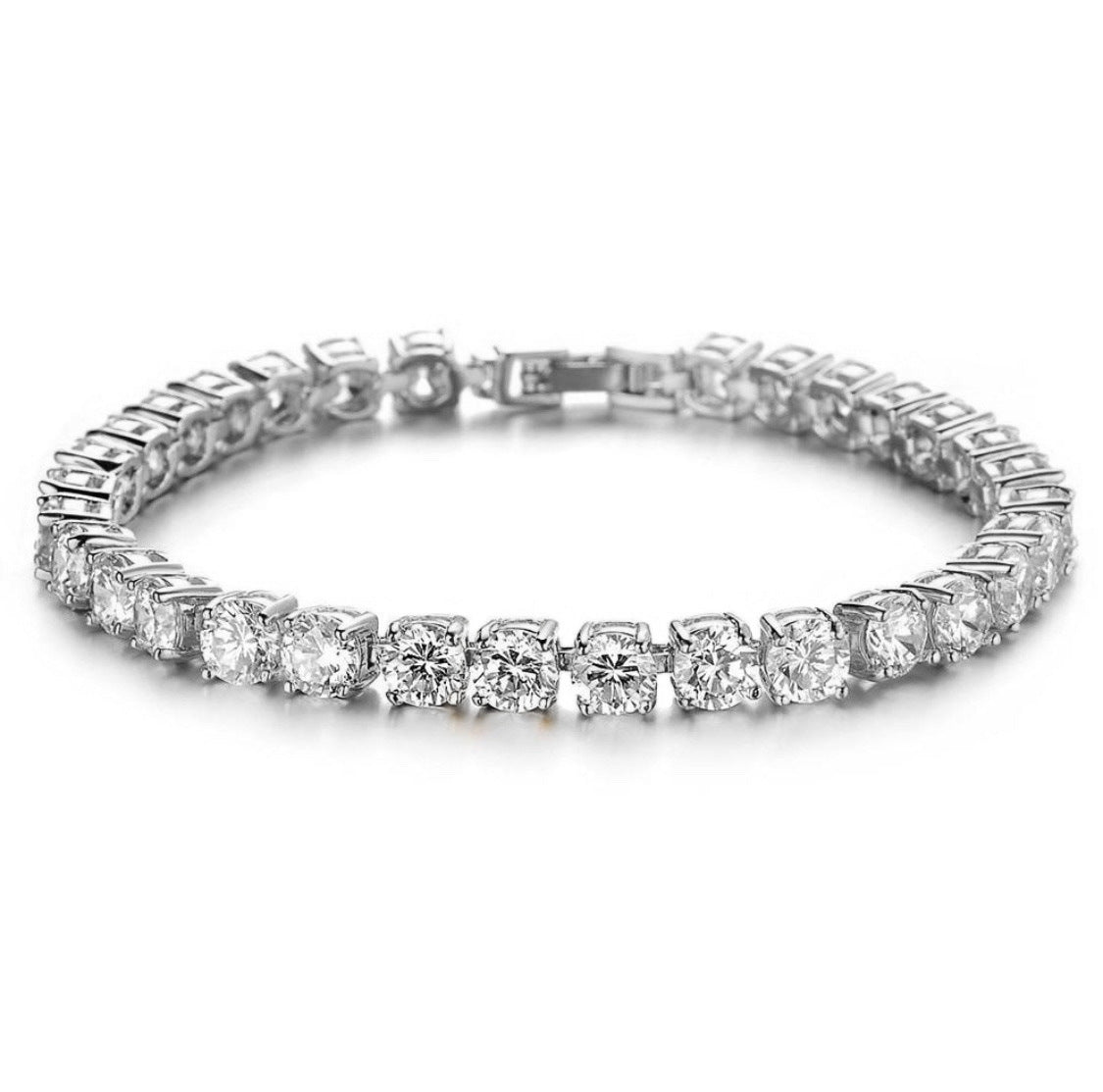 Iced Out Single Row Rhinestones Chain Bling Tennis Bracelets