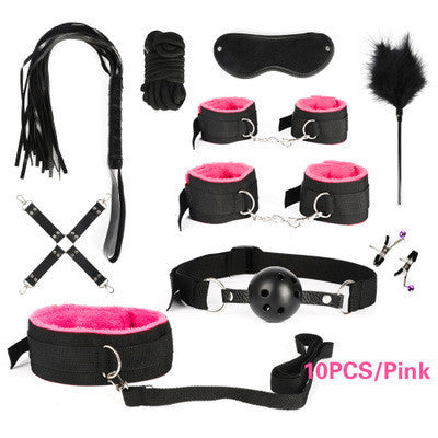 Luxury Match Set Bondage Accessories Kit – Adjustable Faux Leather Restraint Set | Couples Intimacy Props | Sensory Play Kit | Adult Bedroom Accessories