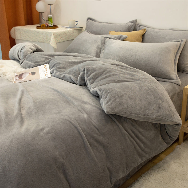 Four-piece Plush Double-sided Fleece  Duvet Cover