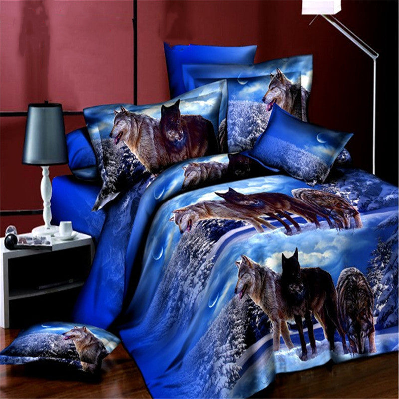 Brushed 3D four-piece Bedding set