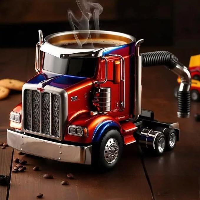 Durable Semi-Truck Coffee Mug – Handcrafted Semi-Trailer Shaped Cup for Truckers & Coffee Lovers