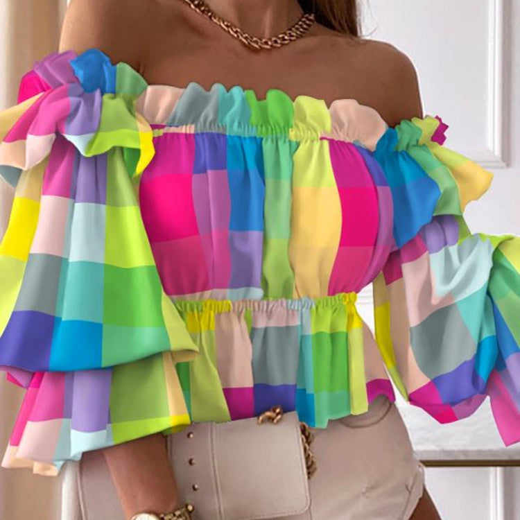 Women’s Long Sleeve Cropped Blouse – Sexy Slim Fit Stretch Top | Trendy Going-Out Crop Shirt