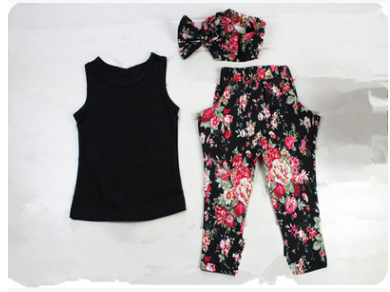 Girls floral three-piece Set