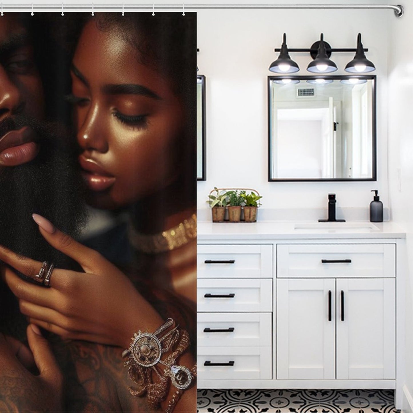 Melanin King and Queen Shower Curtain