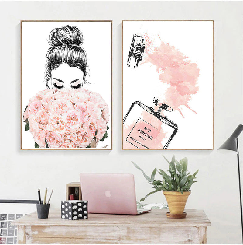 High Heels Books Perfume Bottle Magazine Modern Home Decoration Painting